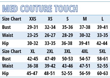 Med Couture Performance Touch Medical Uniforms - Size Chart Med Couture Performance Touch Medical Uniforms - Size Chart