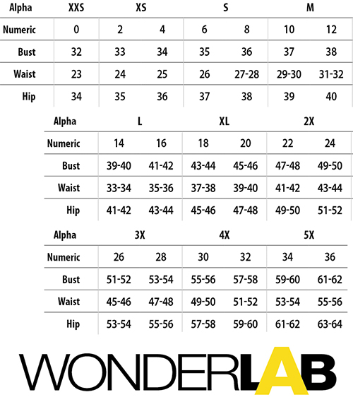 WonderWink WonderLAB Medical Uniforms Canada - Size Chart WonderWink WonderLAB Medical Uniforms Canada - Size Chart