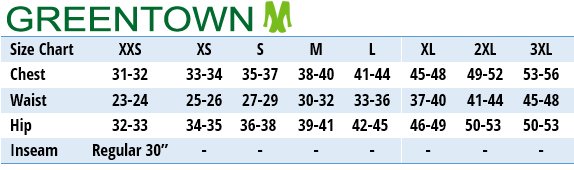 Greentown Medical Uniforms Canada - Size Chart Greentown Medical Uniforms Canada - Size Chart