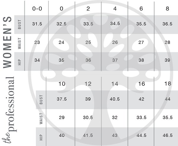 Professional Collection™ | Healing Hands® - Size Chart Minimalist Collection™ | Healing Hands® Canada - Size Chart