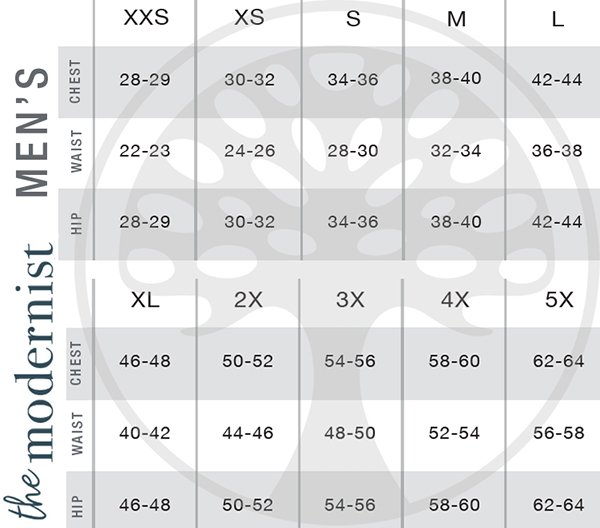 Modernist Collection™ | Healing Hands® - Size Chart Modernist Collection™ | Healing Hands® Canada - Size Chart