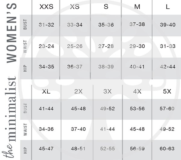 Minimalist Collection™ | Healing Hands® Canada - Size Chart