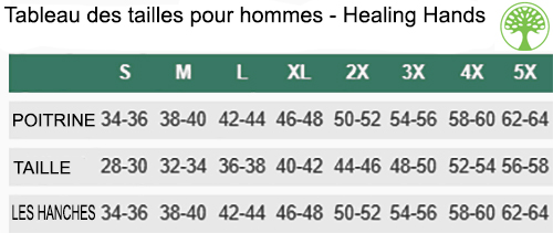 Healing Hands Pour des hommes - Taille Graphique Healing Hands - Taille Graphique