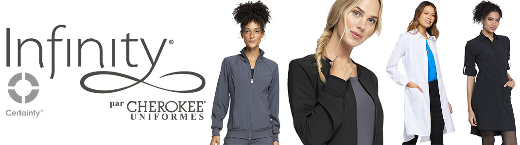 Cherokee Infinity Manteaux de laboratoire et vestes d'échauffement pour femmes. - Antimicrobien CERTAINTY® TECHNOLOGIES Canada