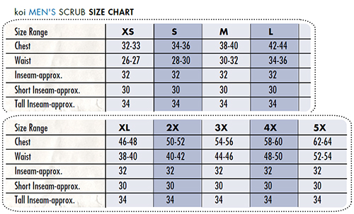 koi - Size Chart koi - Size Chart